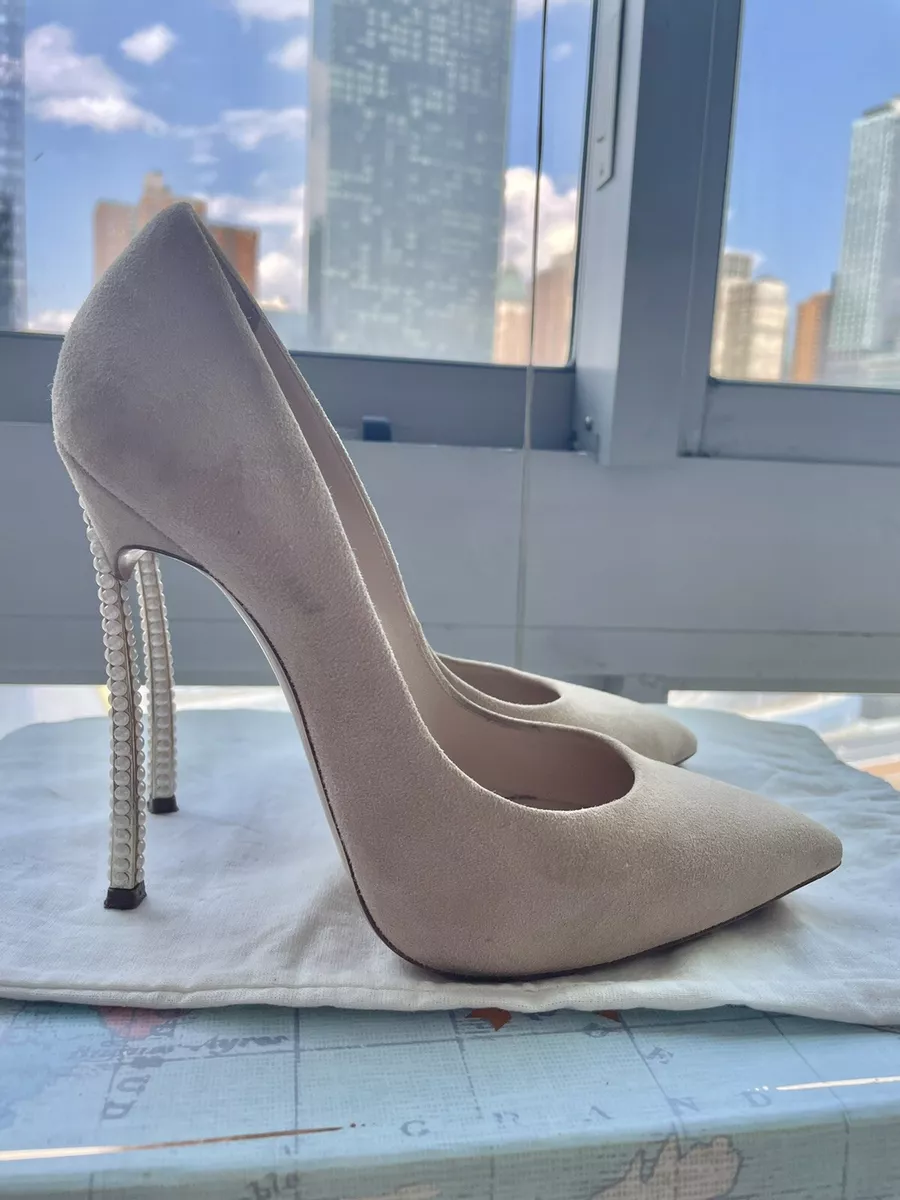 Interpretatie benzine onbekend Casadei blade pumps light beige suede 38 7.5 120 | eBay