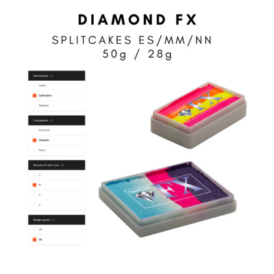Professionelle Gesichtsfarbe & Körper Make-up von Diamond FX (DFX): 50g/28g GETEILTE KUCHEN