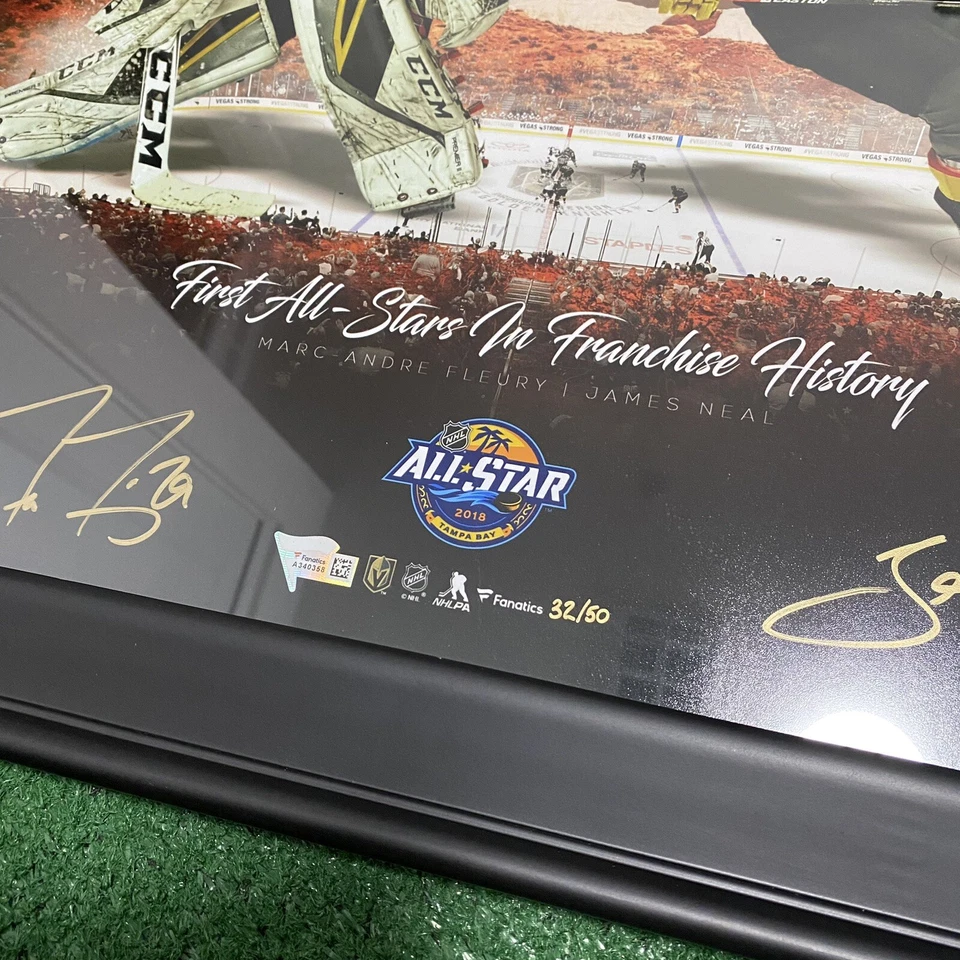 Marc-Andre Fleury James Neal Vegas Golden Knights Autograph 16x20 (Fanatics COA) - Image 2 of 4