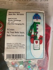 New 10  x27   Design Works5153 "Winter Greetings  Felt Wall Hanging Kit 50-5253