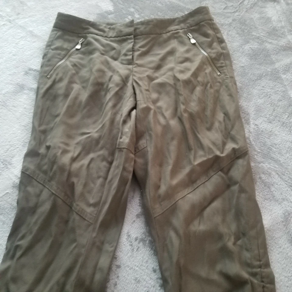 Pantalones rectos de tiro bajo W Worth para mujer 0 elásticos bolsillos ceñidos marrón informal Foto 2 de 4