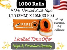 1000 Rolls 1/2" X 396" Teflon PTFE Thread Plumbing Seal Tape Pipe Industrial 3M