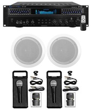 Technical Pro 1500 Watt Home Karaoke Machine System 2 6.5" Ceiling Speakers