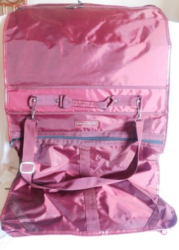 Pierre Cardin Hanging Garment Suit Bag Luggage Maroon Burgundy 22" x 39" - Picture 4 of 5