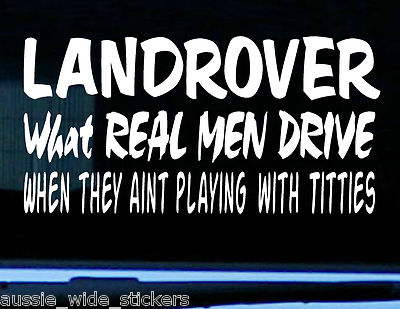 Funny 4x4 Stickers REAL MEN For LAND ROVER discovery series 200mm ...