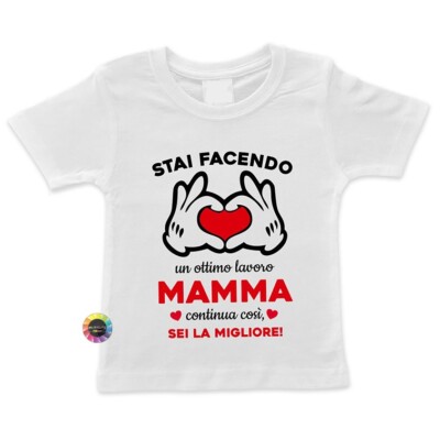 T-Shirt Kurzarm Boy Girl personalisiert Du machst einen tollen Job MAMA