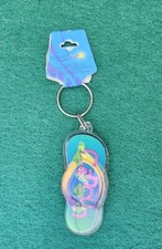 Cancan Mexico Multicolor Flip Flop  Keychain Souvenir  4 Inches New