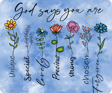 God Says You Are, Mouse Pad, Sublimated, Can Personalize, Made to Order mp235 
