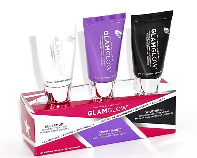 GlamGlow Supermud, Gravitymud & Youthmud Trio - Travel Size [BNIB Sealed]