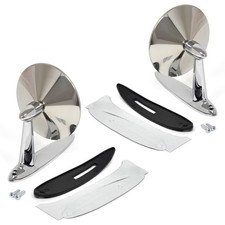 Outside Mirror Chrome Pair Lh Flat Rh Convex 1955-1957 Bel Air