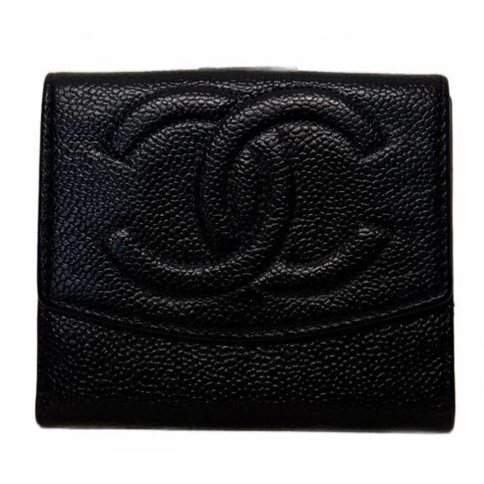 Authentic Chanel Black Leather Compact Wallet- GUC - image 1
