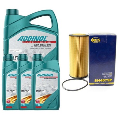 Motoröl Set 0W-30 GIGA LIGHT 030 8 Liter + Ölfilter für Audi A6 Avant S6 Plus