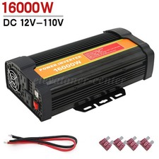 16000W Car Power Inverter DC 12V To AC 110V Pure Sine Wave Solar Converter LCD
