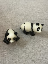 Two Vintage 1973 WILTON Panda Bears Figures Figurines Miniatures