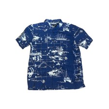 Quicksilver Waterman Collection Casual Button Down Shirt M Short Sleeve Nautical