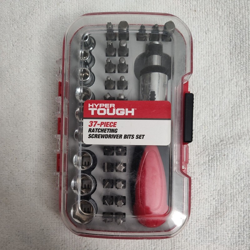 Hyper Tough Ratcheting Mini Screwdriver & Bits Set, 36 Bits 1 Driver w/ Case