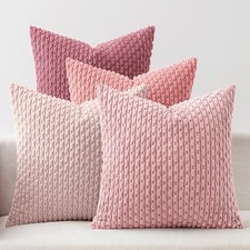 Decorative Throw Pillow Covers 18x18 Inch Set of 4 18" x 18" Pack of 4 Pink