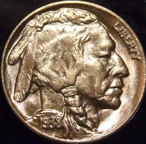 1938-D Buffalo Nickel Gem BU Uncirculated Full Horn