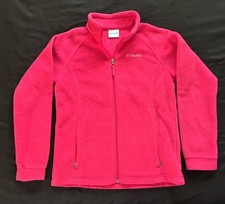 Columbia Girls Bright Pink Fleece, Size L 14-16 Full Zip