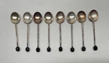 Set of 8 English EPNS 3-3/4” Cocktail or Martini Spoons Made in England
