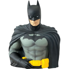 DC Comics Batman PVC Figura Banco de Monedas Figura 3D Cerdito 8" Clásico - Monograma