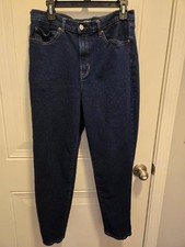 Women's Nicole Miller Nomad Super High Rise Taper JEANS - Size 12 Dark Blue