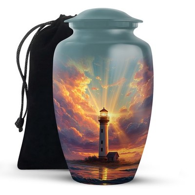 Lighthouse Ashes Adult Female Woman Male Kids Mom Dad Memorial 10 Inch