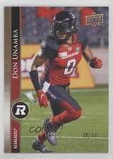 2021 Upper Deck CFL Gold 38/50 Don Unamba #52 l5j