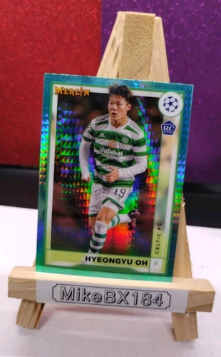 HYEONGYU OH 2022-23 Merlin UEFA CHROME AQUA PRIZM Rookie RC #36 Celltic FC