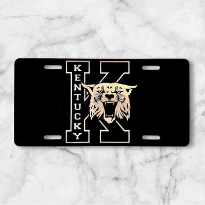 Kentucky Wildcats Black & Silver Engraved License Plate / Car Tag