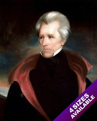 ANDREW JACKSON US PRESIDENT PORTRAIT AMERICAN PAINTING ART REAL CANVAS PRINT