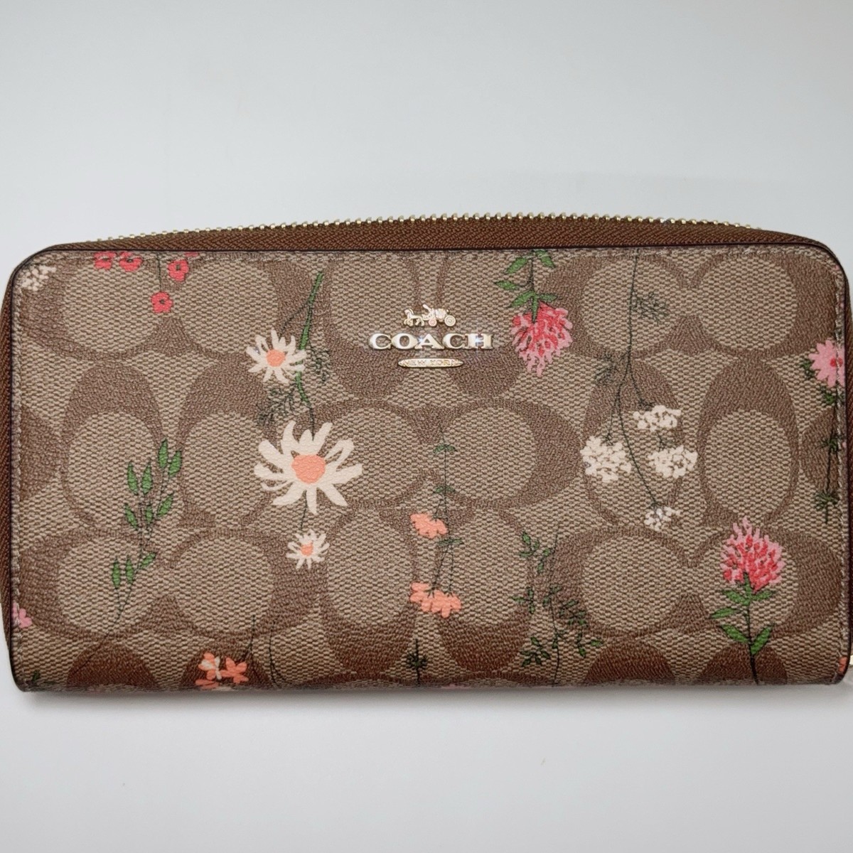 Coach C8736 Long Zip Around Wallet In Signature Canvas With