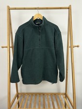 VTG Eddie Bauer EBTEK Green 1/4 Quarter Zip Fleece Pullover Jacket Mens Size S