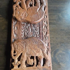Hand Carved Bohemian  Wood Expandable  Book Holder  Vintage 