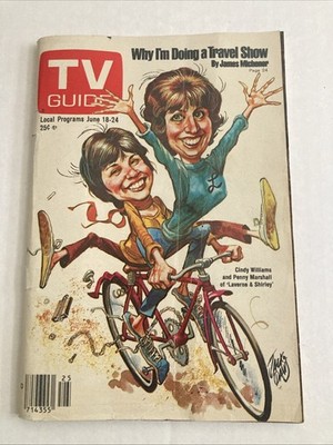 Vintage 1977 TV Guide Laverne & Shirley Jack Davis (Mad Magazine