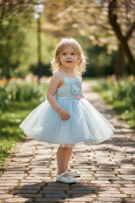 Hello Kitty Toddler Girls Blue Satin and Tulle Tutu Party Dress | eBay