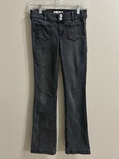 Abercrombie Kids Jeans Girls Size 13/14 LONG Low Rise Bootcut Gray Denim Stretch