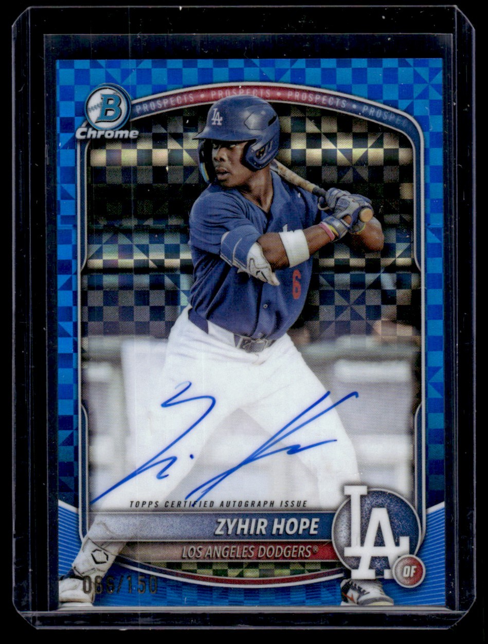 ZYHIR HOPE 2025 BOWMAN CHROME #CPA-ZH BLUE X-FRACTOR AUTO /150