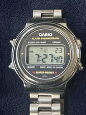 Casio A162 Digital Quartz Alarm Chronograph Water Resist SS Silver Bracelet