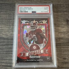 2021 Panini Prizm Draft Crusade Red Ice Rookie DeVonta Smith PSA 9 #165