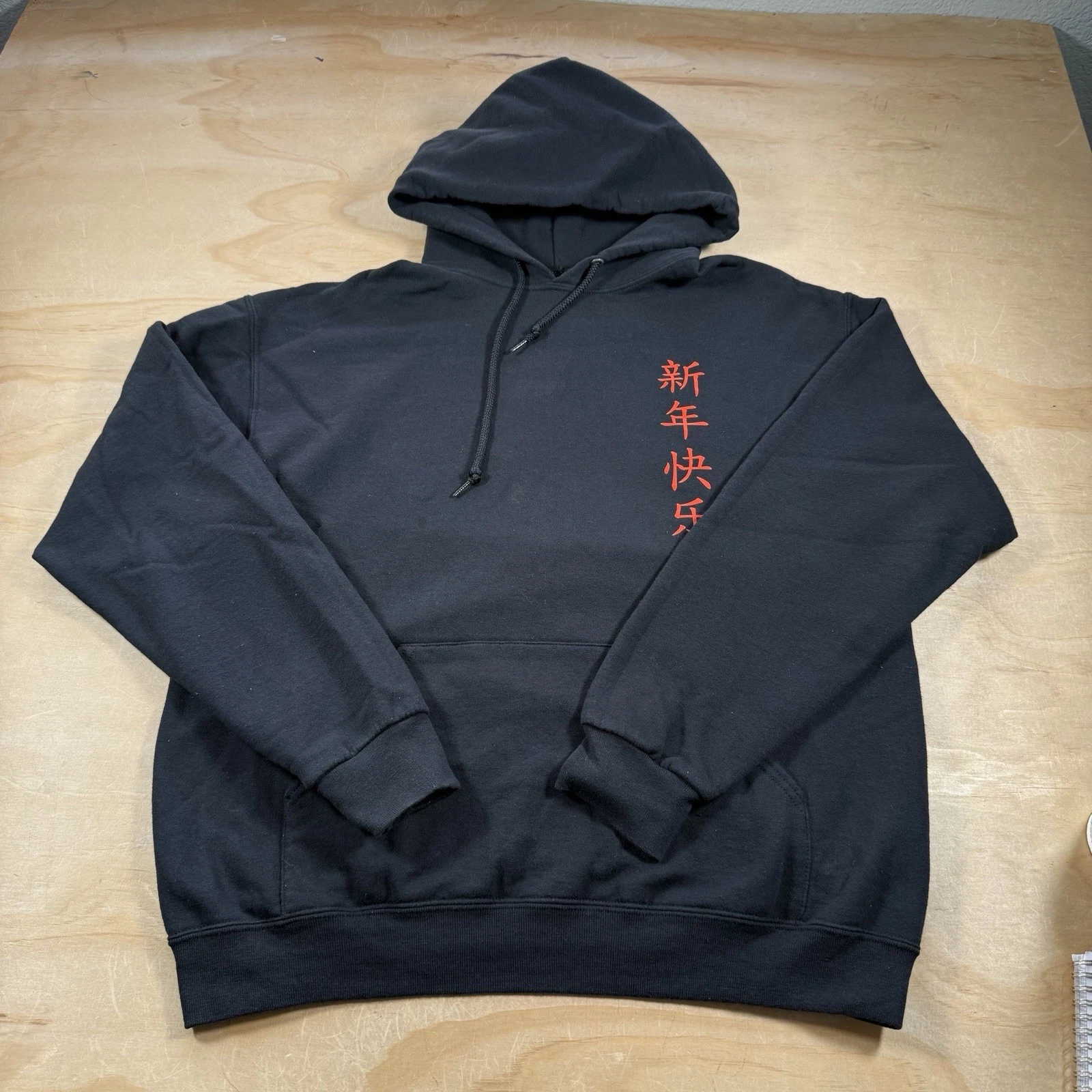 VETEMENTS A4982 ARTIST UNION Clothing Co Unisex Pullover Felpa con Cappuccio Nero Drago Felpa L