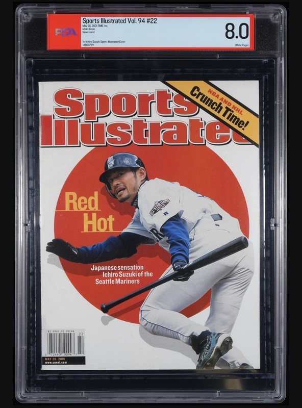 PSA 8  Sports Illustrated Ichiro Suzuki Mariners 2001 FC Newsstand HOF