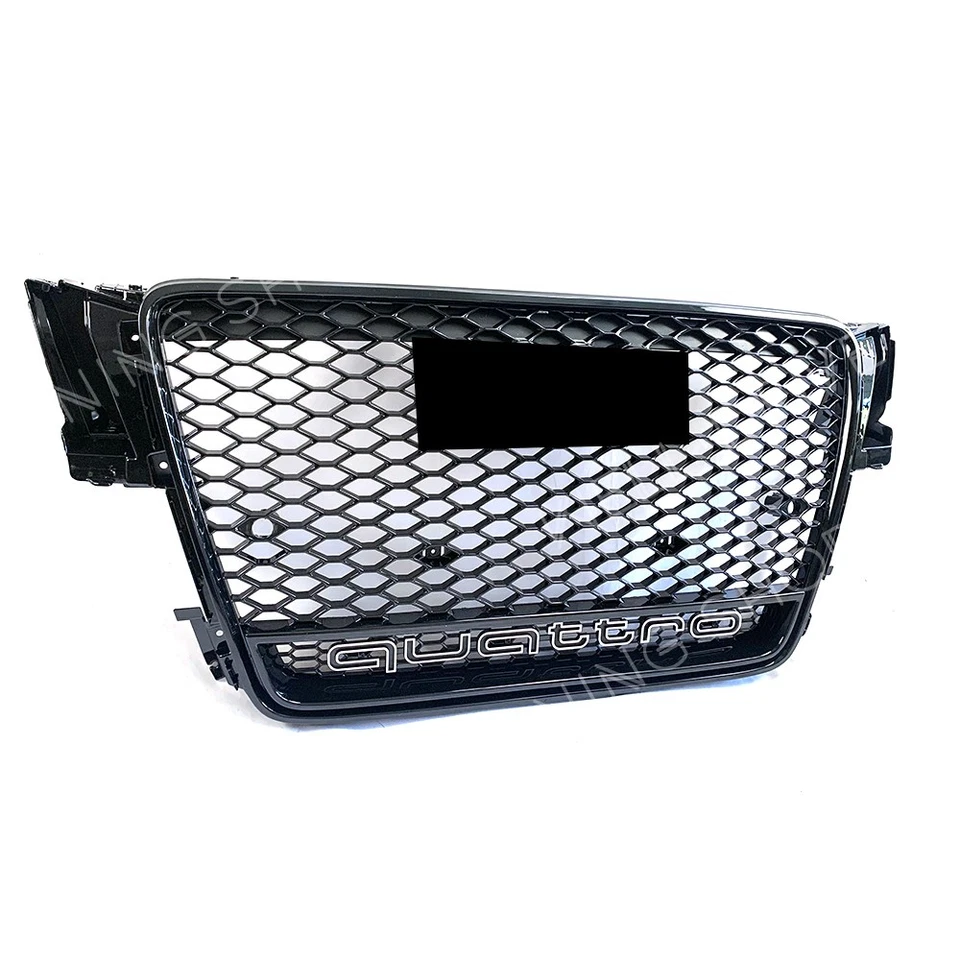 Rejilla deportiva de malla estilo RS5 de panal negra con quattro para Audi A5/S5 B8 8T 08-12 Foto 4 de 4