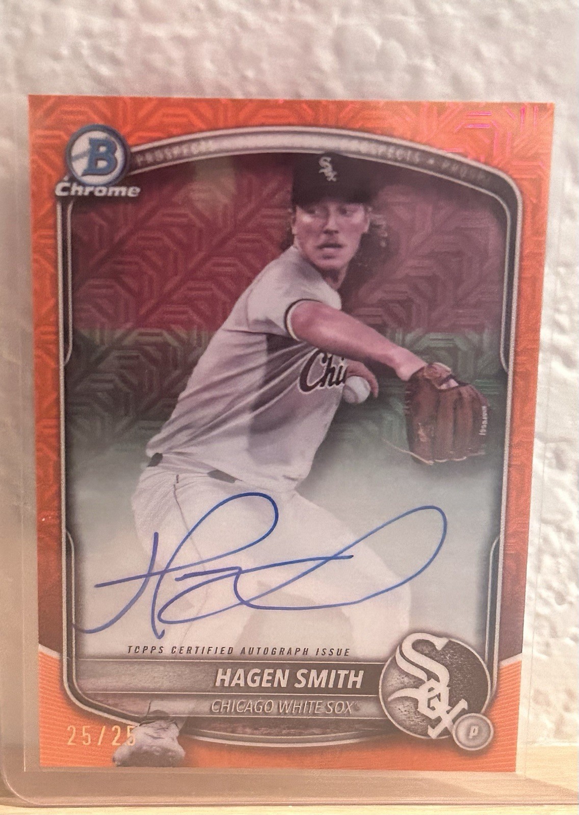 Hagen Smith 2025 Bowman Mega Box Chrome Autograph Orange Mojo #BMA-HS (RC) 25/25