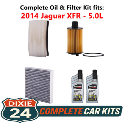 2014 Jaguar XFR 5.0L Complete Oil, Air & Cabin Filter Kit (5W-20)