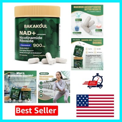 NAD+ Supplement with 900mg Liposomal Nicotinamide Riboside - 80 Capsules