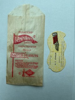 planters Peanut Vintage Advertising Bag & Rare Mr. Peanut Trade Card