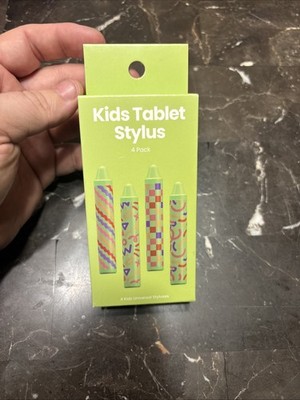 Kids Crayon Style Universal Tablet Stylus - 4 Pack Green. Brand New In Box.