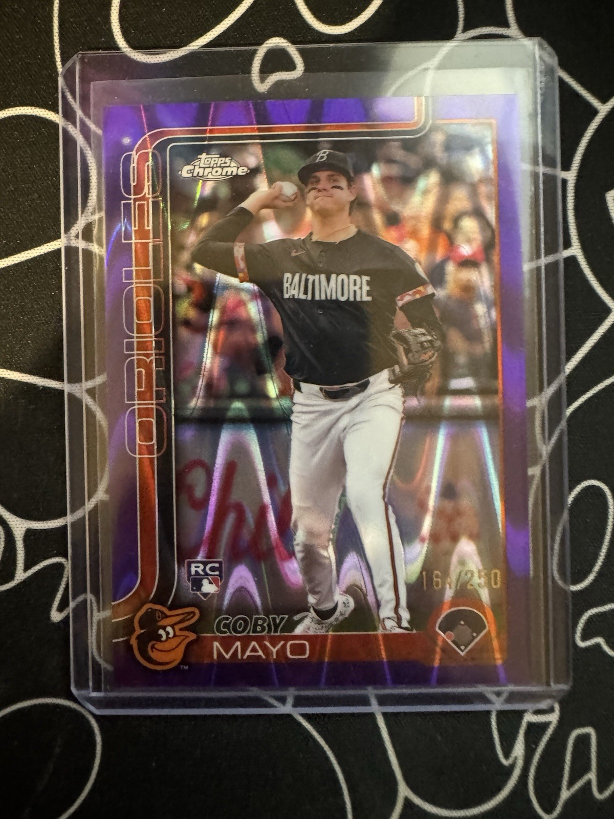 2025 Topps Chrome - Coby Mayo #120 Purple Raywave Refractor /250 (RC)