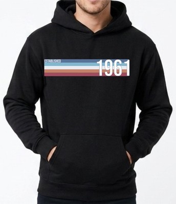 65th Birthday Hoodie Established 1961 Retro Vintage Unisex Kapuzenpullover